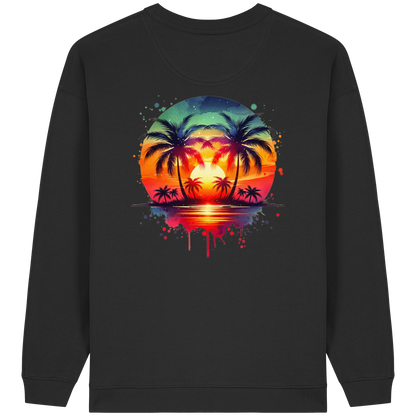 Tropical Sunset - Womens Organic Oversized Sweatshirt
