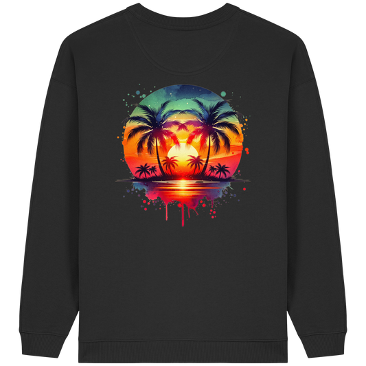 Tropical Sunset - Womens Organic Oversized Sweatshirt