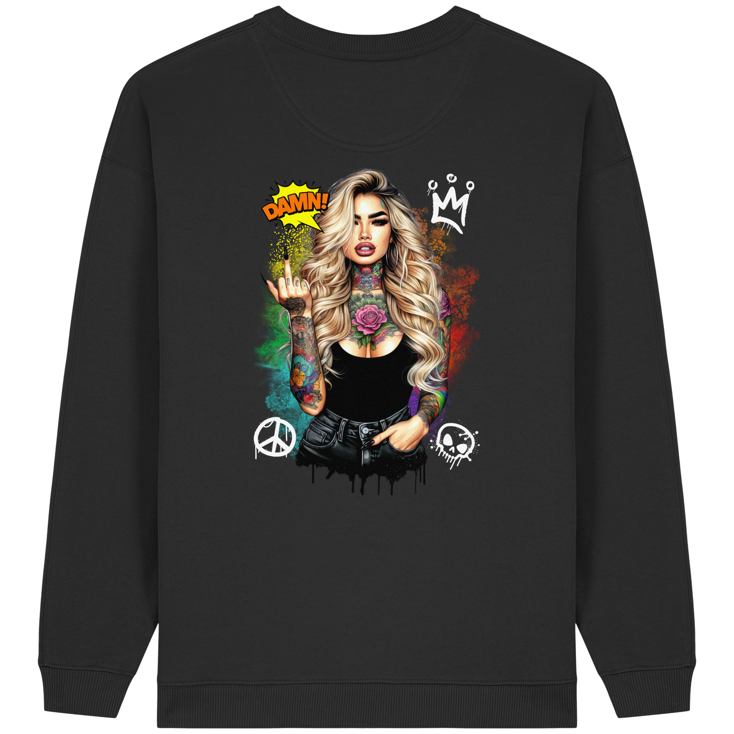 Ink Queen - Womens Organic Oversized Sweatshirt