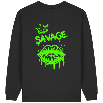 Kiss of Attitude - Womens Organic Oversized Sweatshirt