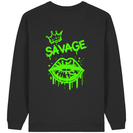 Kiss of Attitude - Womens Organic Oversized Sweatshirt
