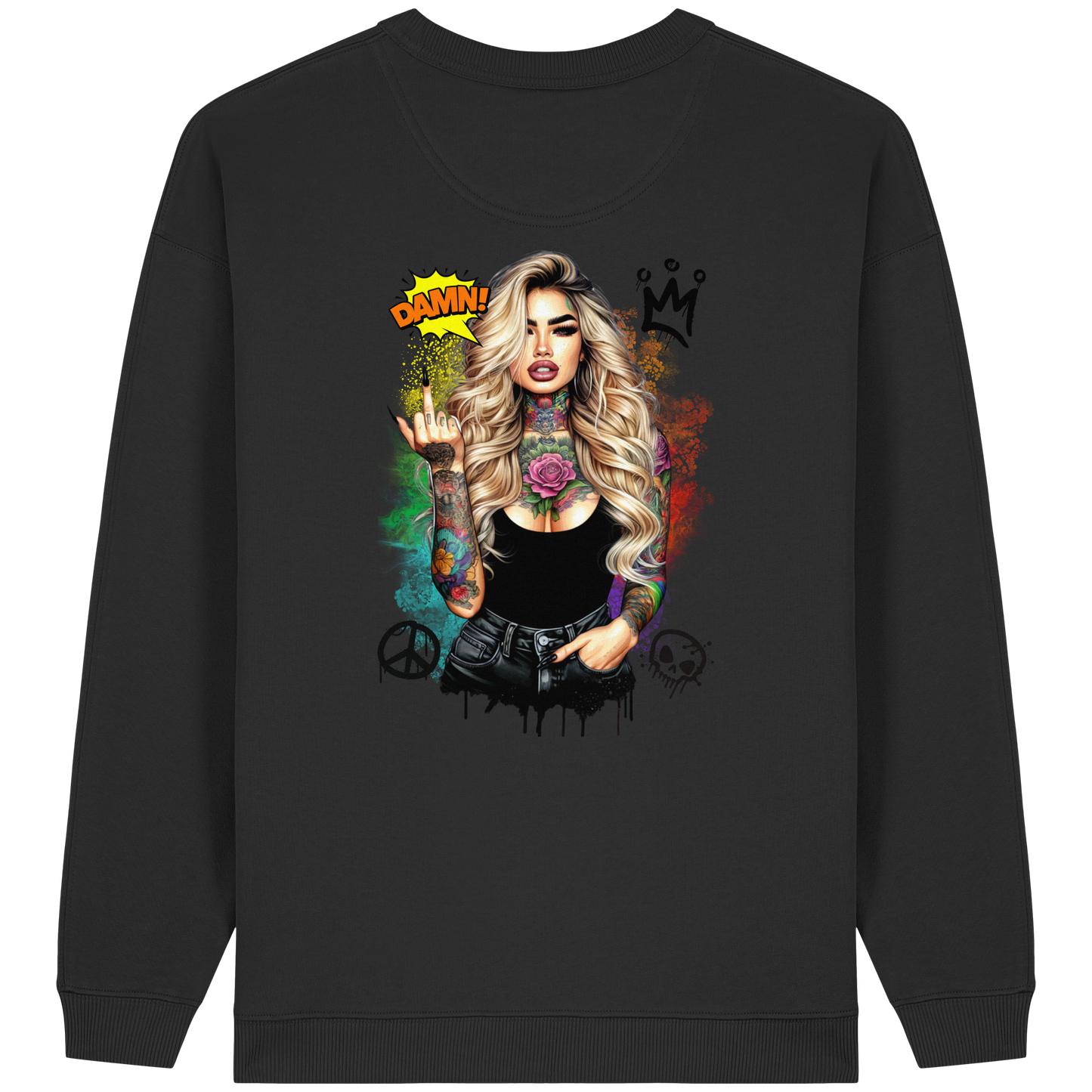 Ink Queen - Womens Organic Oversized Sweatshirt