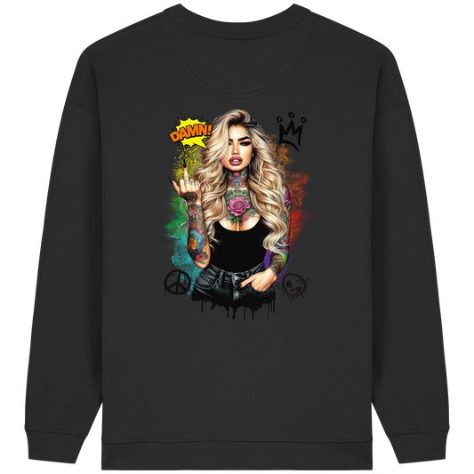 Ink Queen - Womens Organic Oversized Sweatshirt