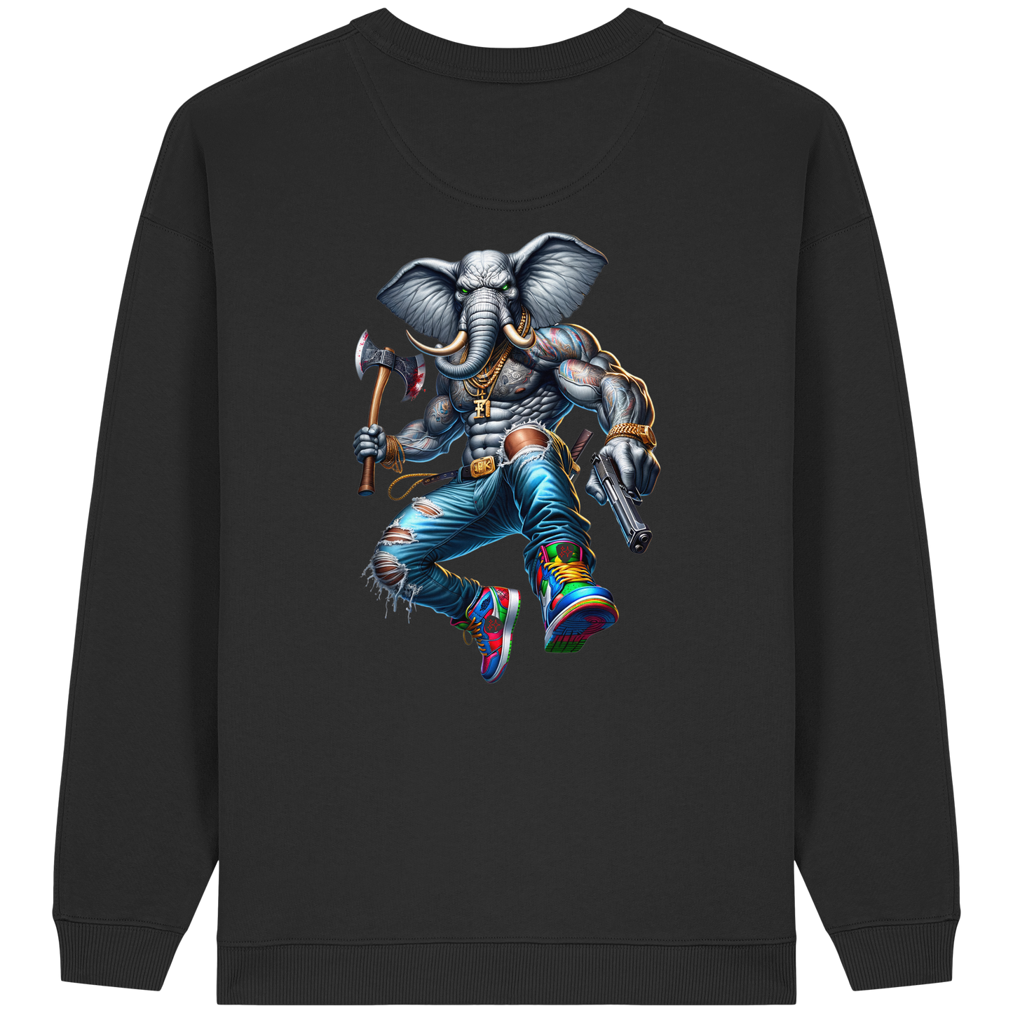 Street King Elefant - Womens Organic Oversized Sweatshirt