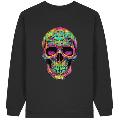Psychedelic Skull - Womens Organic Oversized Sweatshirt