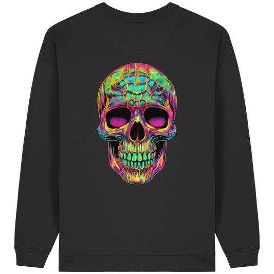 Psychedelic Skull - Womens Organic Oversized Sweatshirt