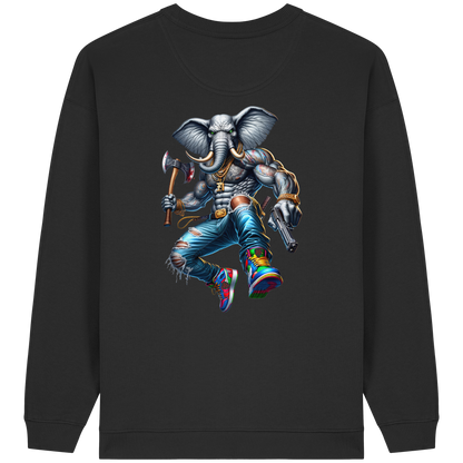 Elephant Warrior - Womens Organic Oversized Sweatshirt