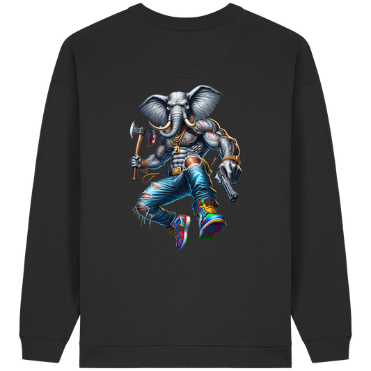 Elephant Warrior - Womens Organic Oversized Sweatshirt