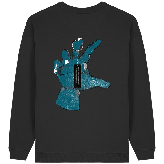Statement Hand - Womens Organic Oversized Sweatshirt