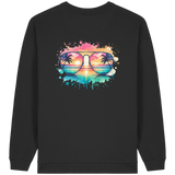 Tropical Sunset Glasses - Womens Organic Oversized Sweatshirt