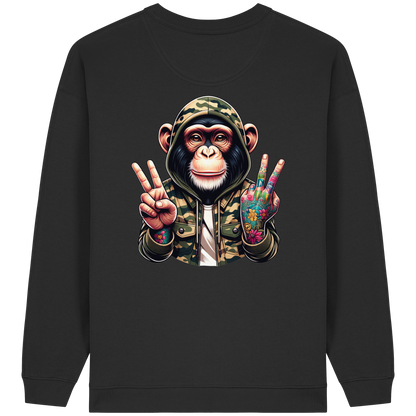 Jungle Ink Monkey - Womens Organic Oversized Sweatshirt