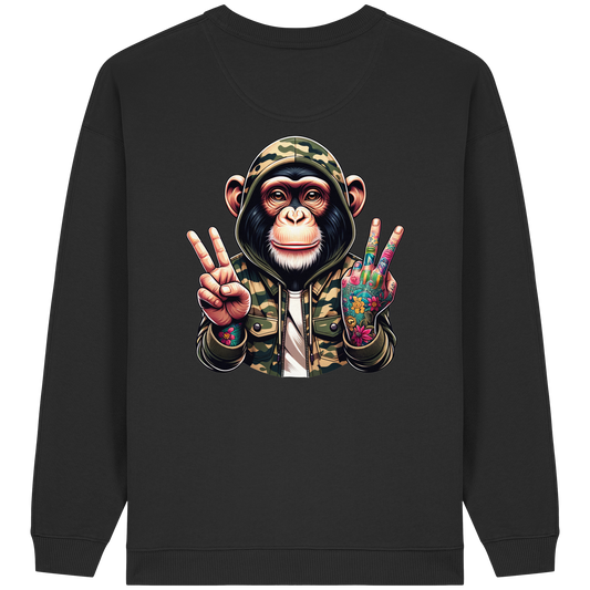 Jungle Ink Monkey - Womens Organic Oversized Sweatshirt