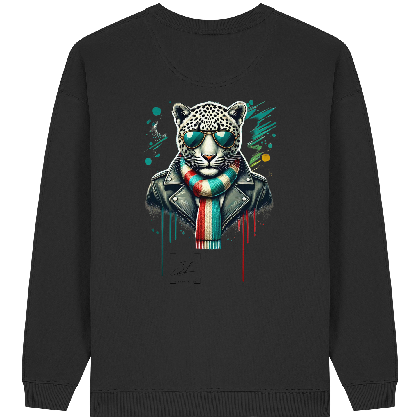 Urban Leopard - Sweat-shirt oversize bio pour femme