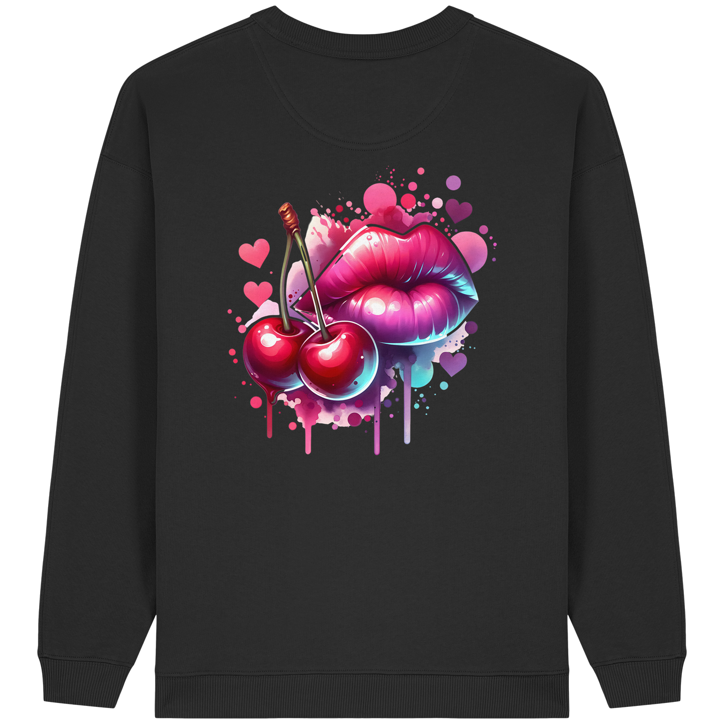 Cherry Kiss - Womens Organic Oversized Sweatshirt