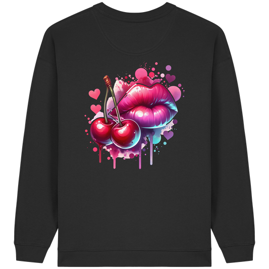 Cherry Kiss - Womens Organic Oversized Sweatshirt