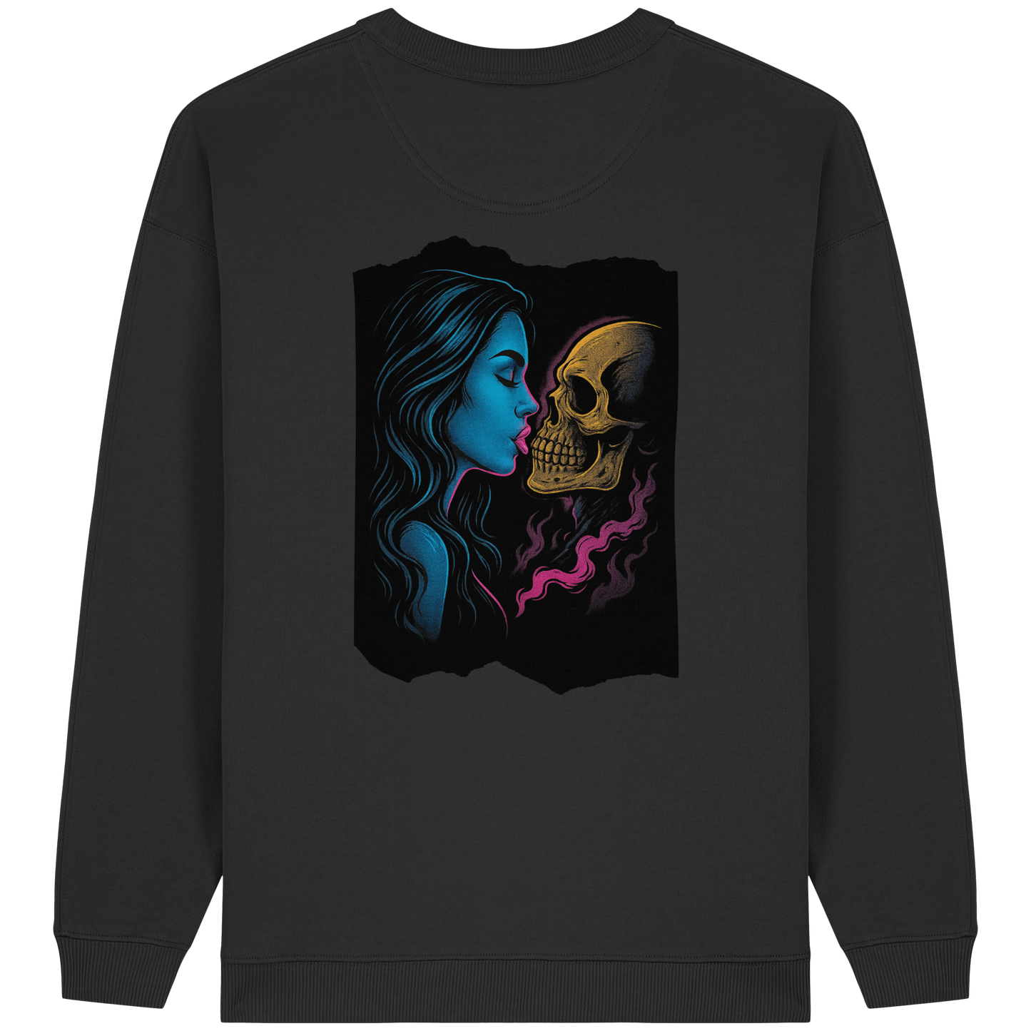 Kissing Skull - Womens Organic Oversized Sweatshirt