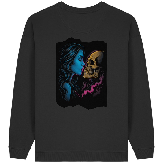 Kissing Skull - Womens Organic Oversized Sweatshirt