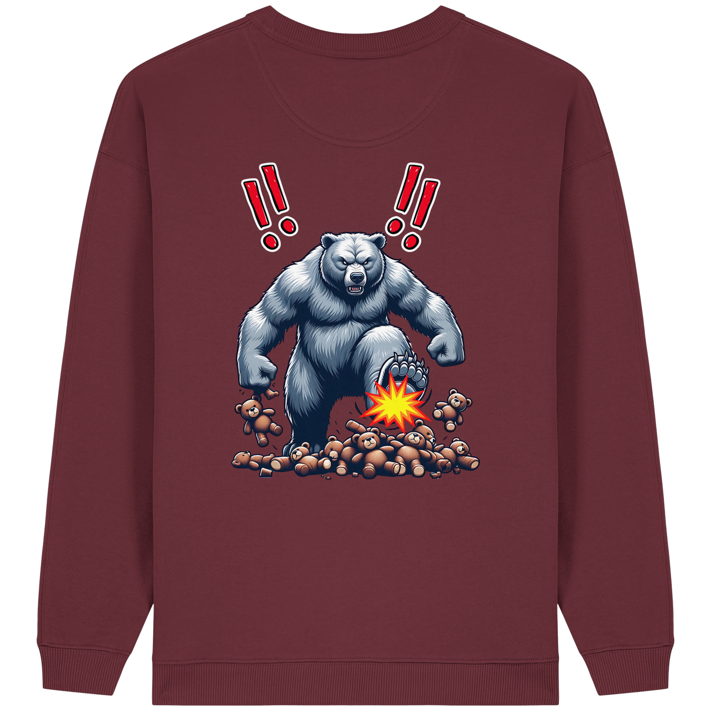 Teddy Terror - Womens Organic Oversized Sweatshirt