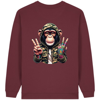 Jungle Ink Monkey - Womens Organic Oversized Sweatshirt