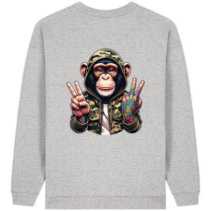 Jungle Ink Monkey - Womens Organic Oversized Sweatshirt