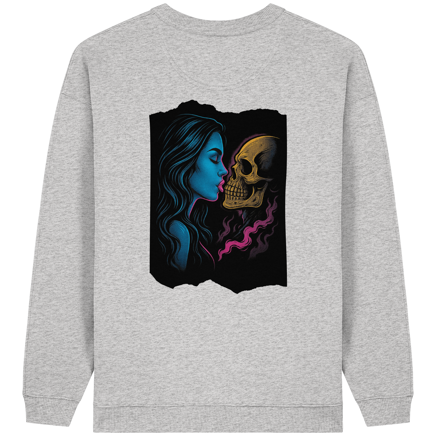 Kissing Skull - Womens Organic Oversized Sweatshirt