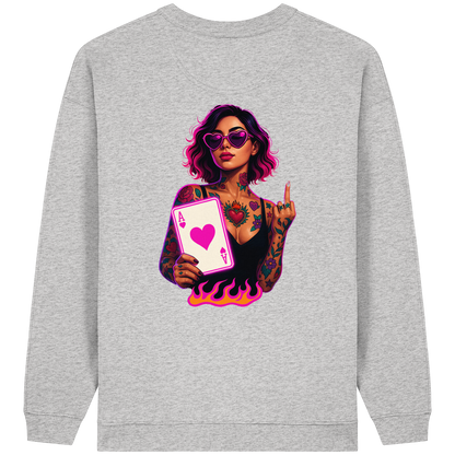 Queen of Hearts - Womens Organic Oversized Sweatshirt