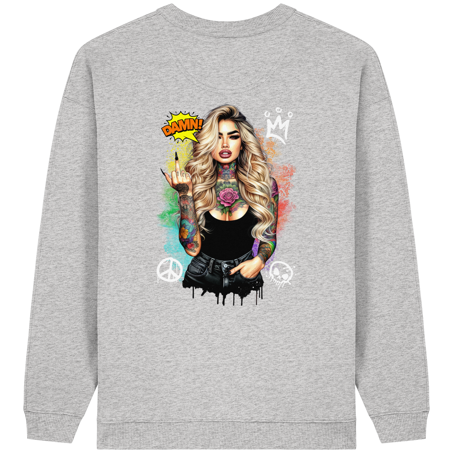 Ink Queen - Womens Organic Oversized Sweatshirt