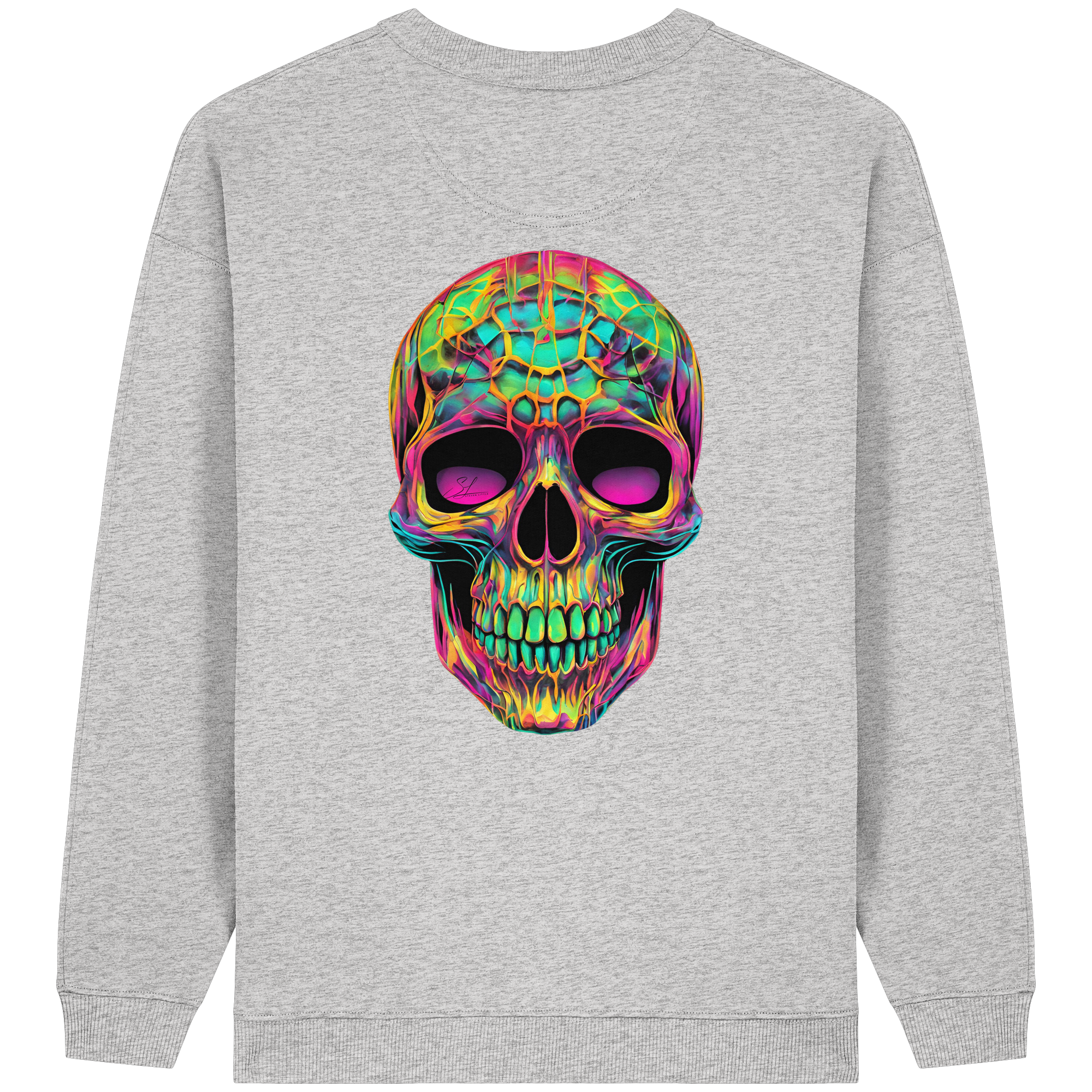 Psychedelic Skull - Womens Organic Oversized Sweatshirt