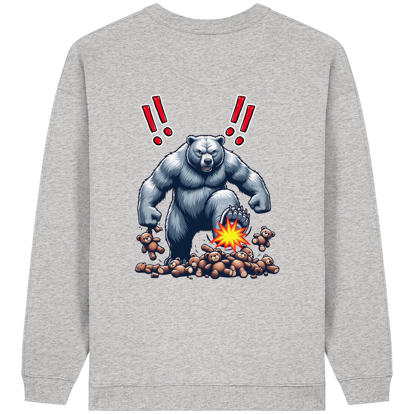 Teddy Terror - Womens Organic Oversized Sweatshirt