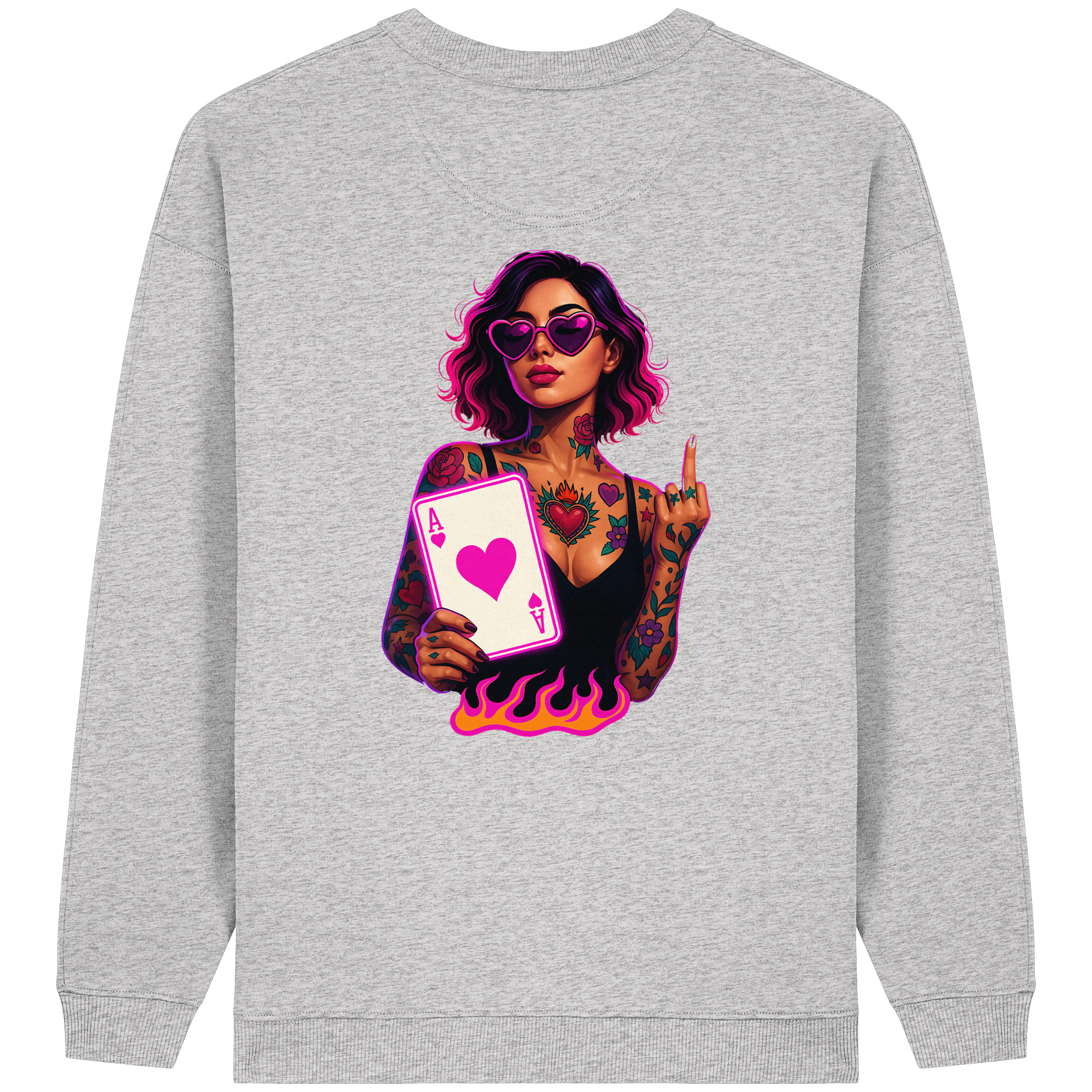 Queen of Hearts - Womens Organic Oversized Sweatshirt