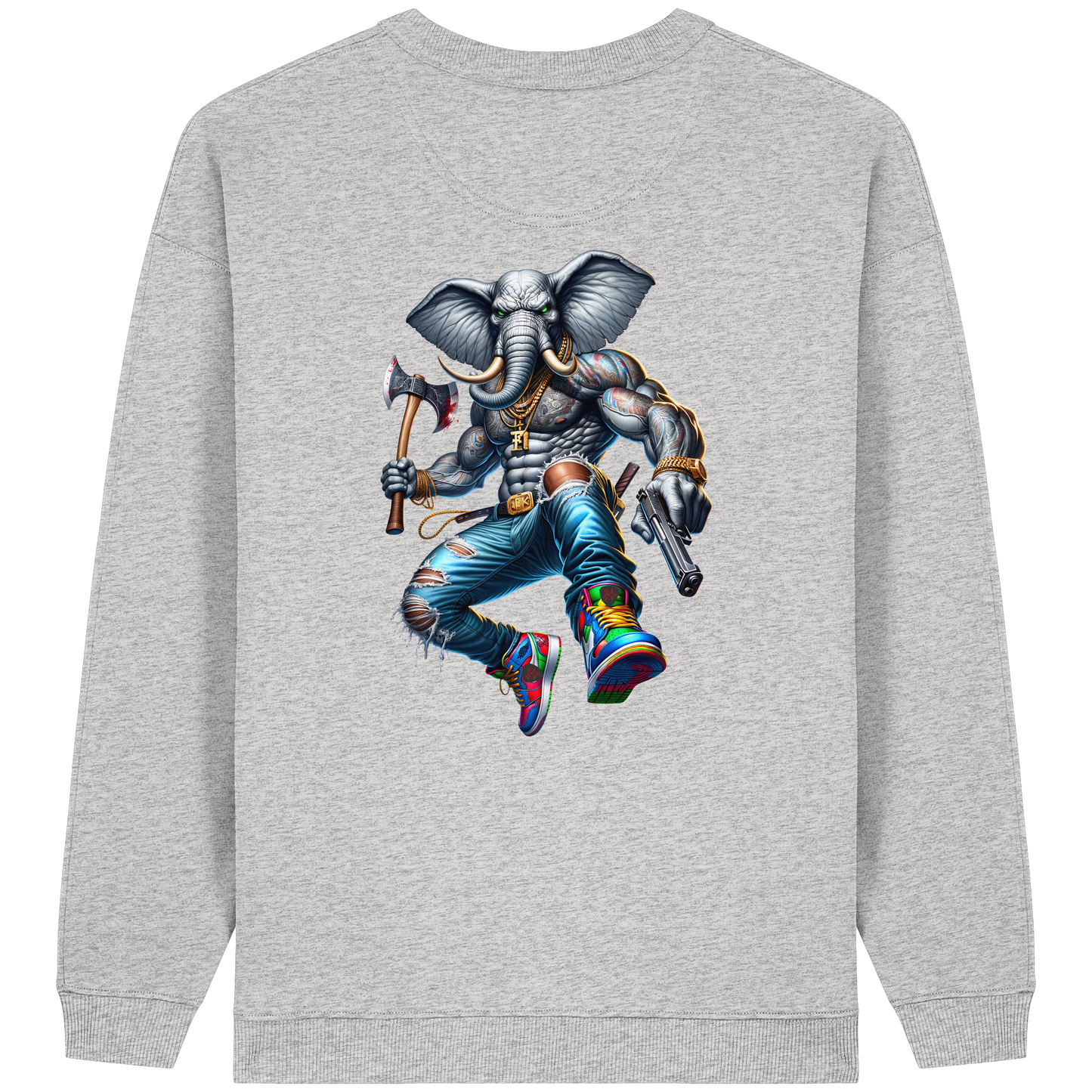 Street King Elefant - Womens Organic Oversized Sweatshirt