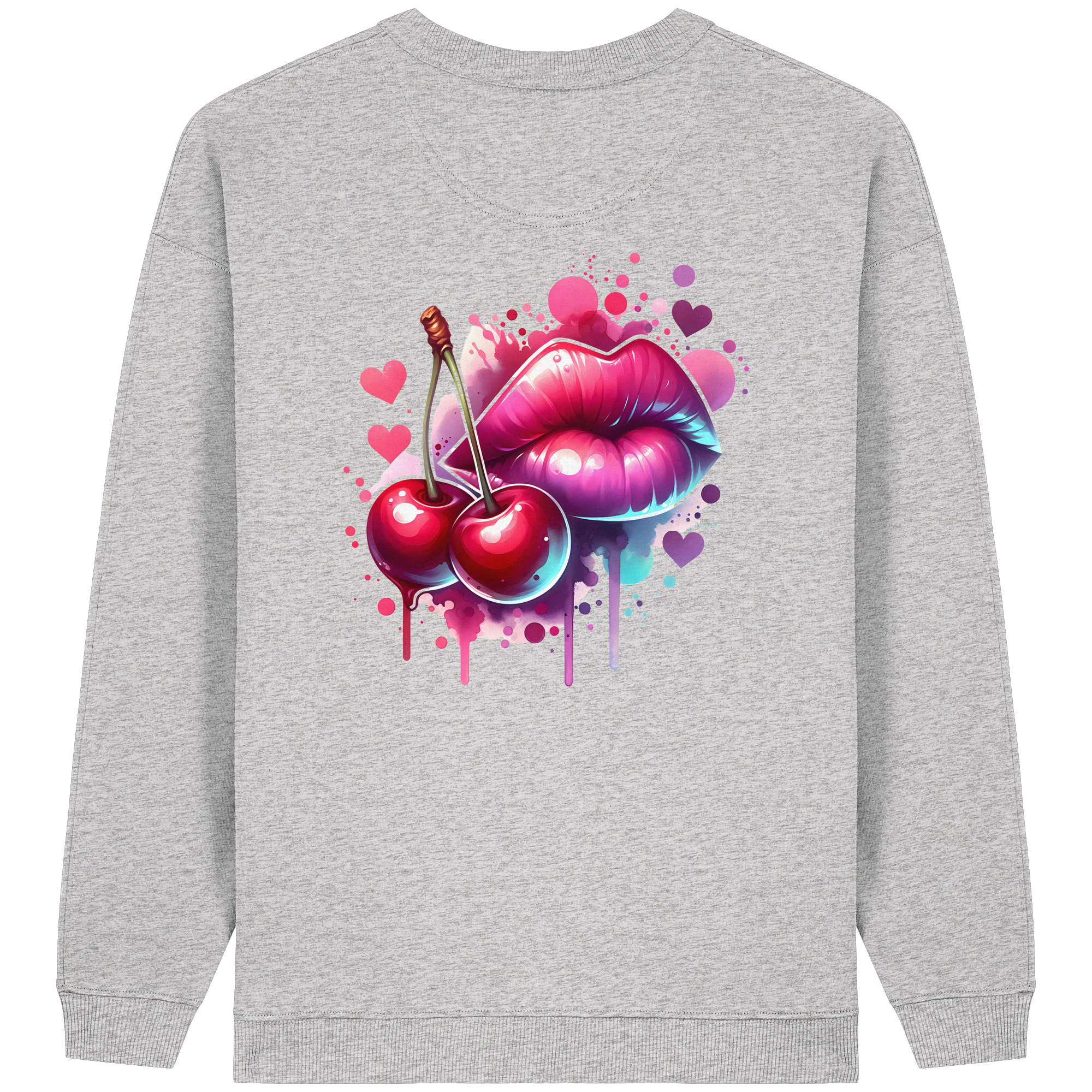 Cherry Kisses - Womens Organic Oversized Sweatshirt