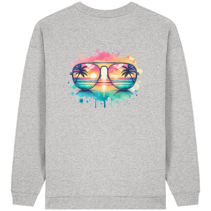 Tropical Sunset Glasses - Womens Organic Oversized Sweatshirt
