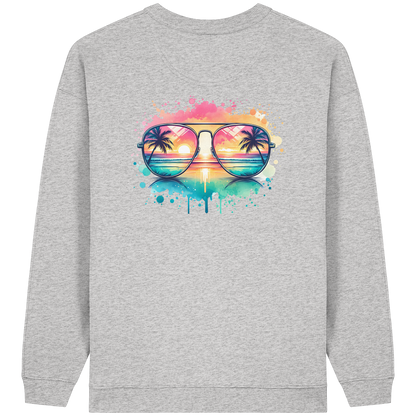 Tropical Sunset Glasses - Womens Organic Oversized Sweatshirt