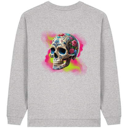 Floral Skull - Womens Organic Oversized Sweatshirt