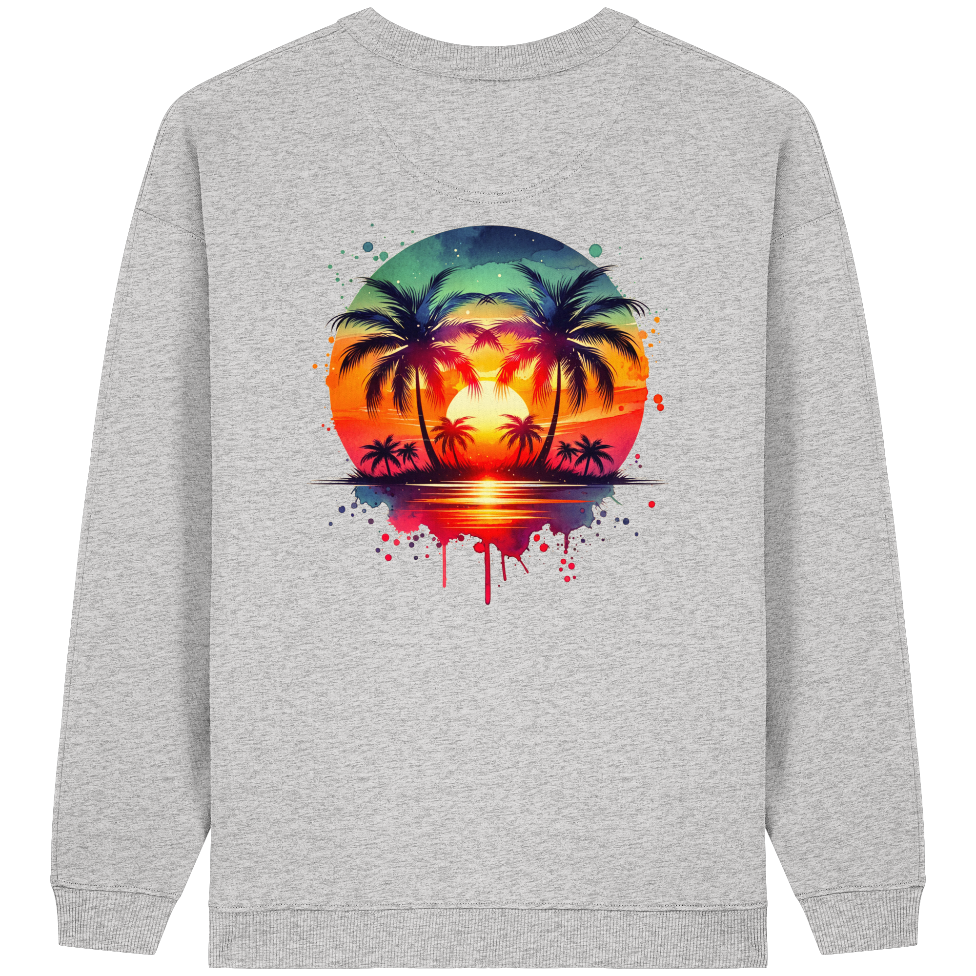 Tropical Sunset - Womens Organic Oversized Sweatshirt