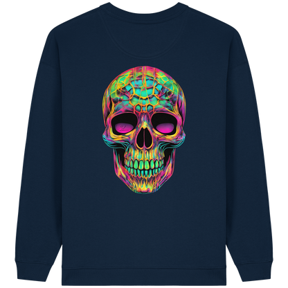 Psychedelic Skull - Womens Organic Oversized Sweatshirt