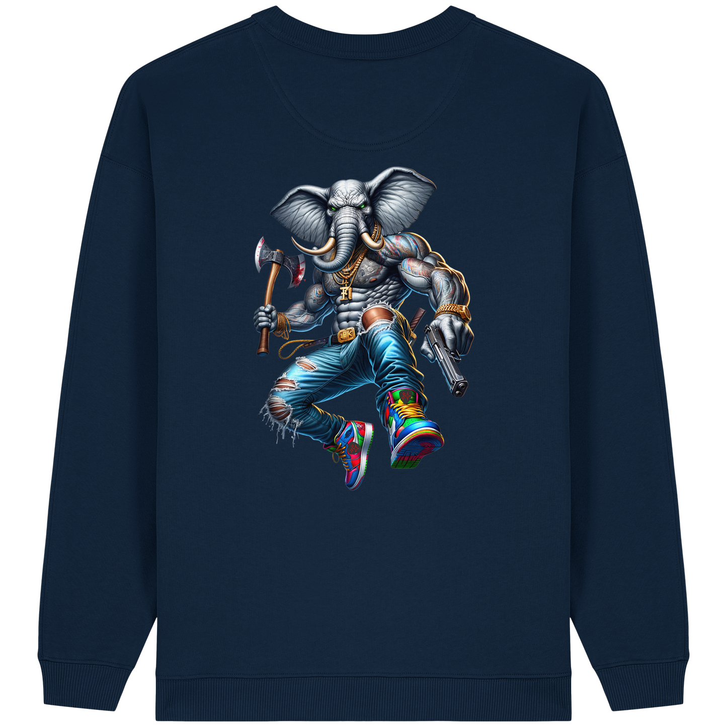 Street King Elefant - Womens Organic Oversized Sweatshirt
