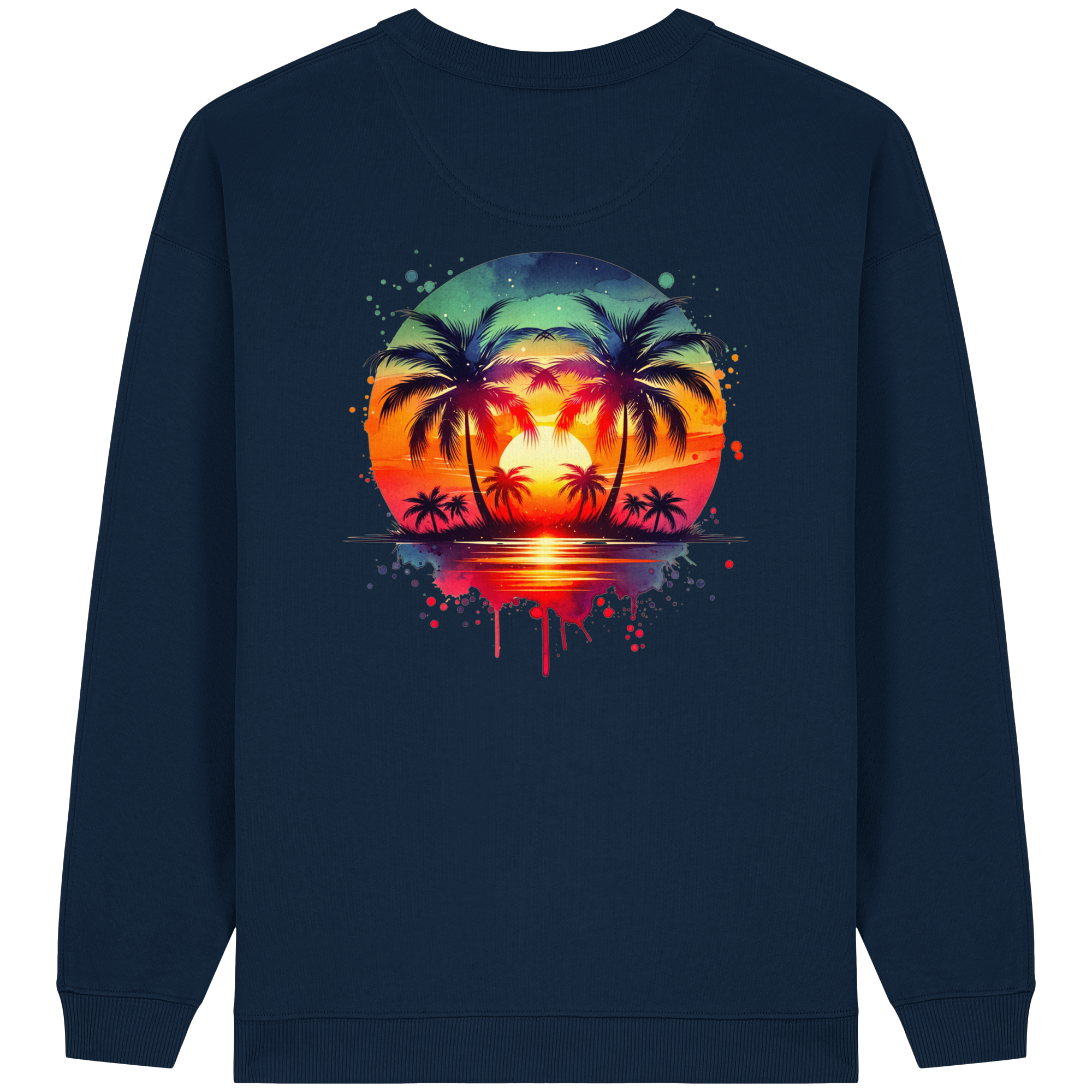 Tropical Sunset - Womens Organic Oversized Sweatshirt