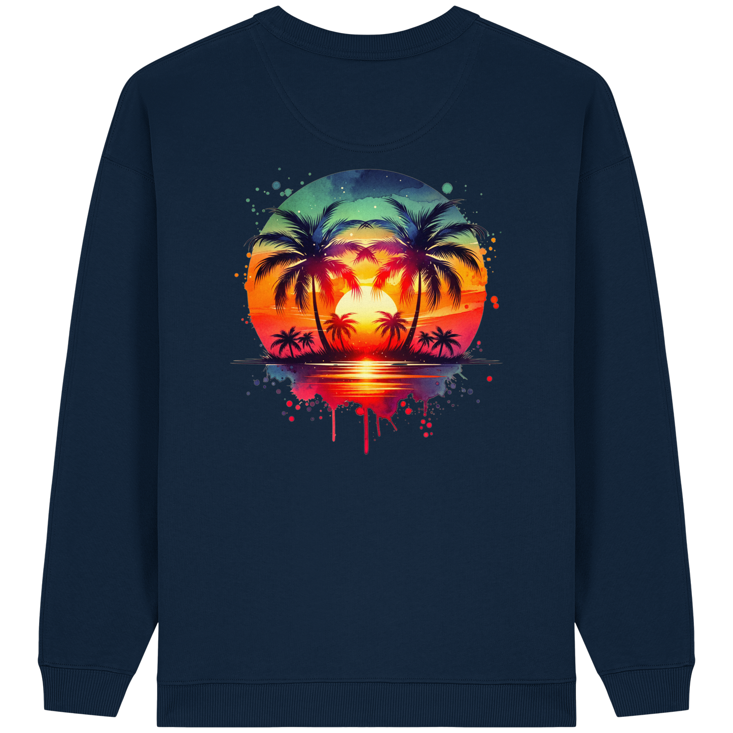 Tropical Sunset - Womens Organic Oversized Sweatshirt