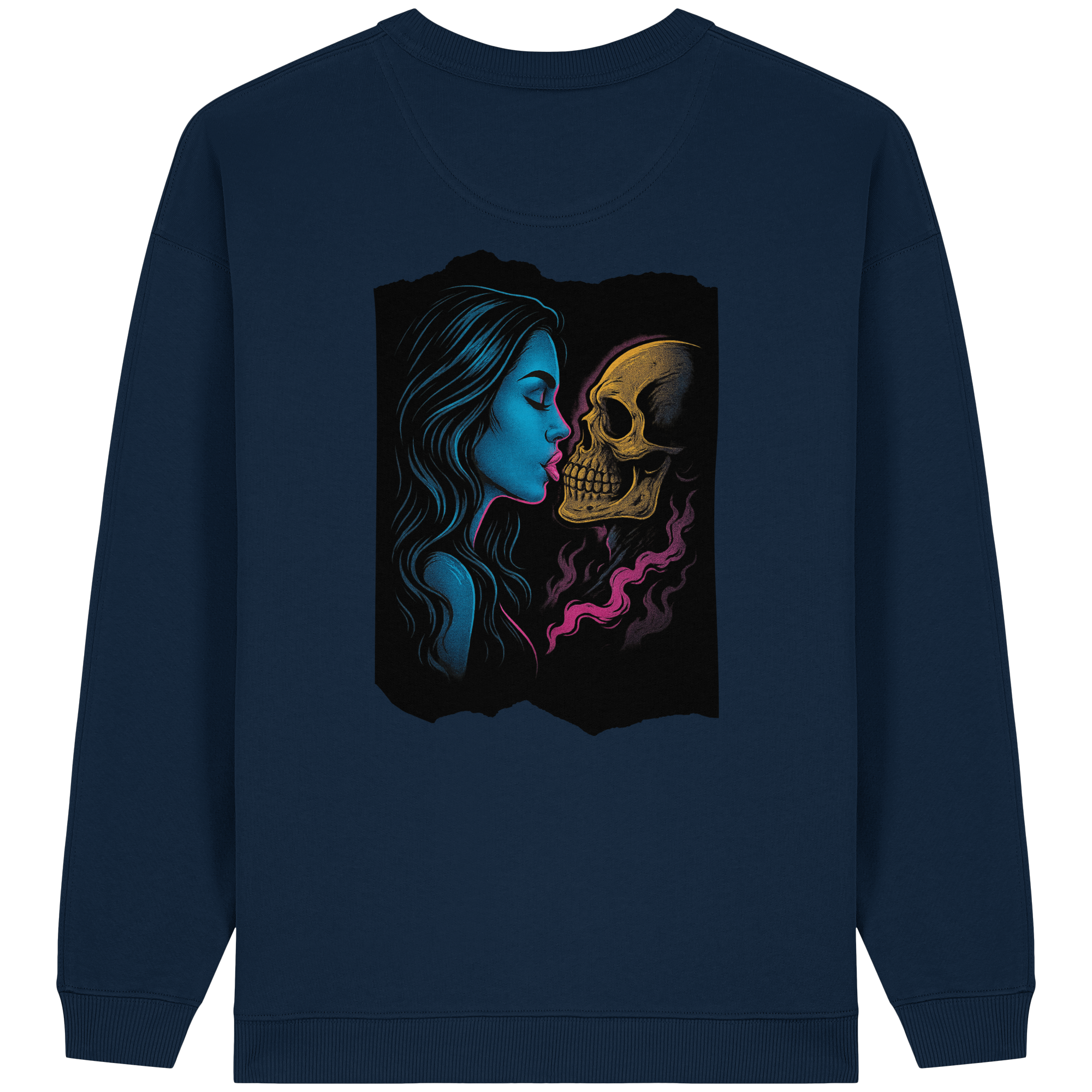 Kissing Skull - Womens Organic Oversized Sweatshirt