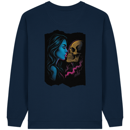 Kissing Skull - Womens Organic Oversized Sweatshirt