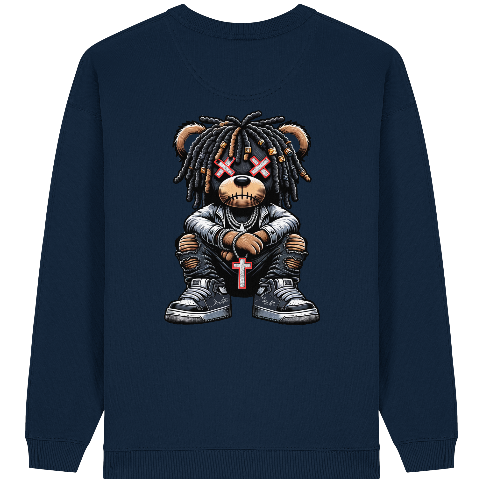 Bad Ass Teddy - Womens Organic Oversized Sweatshirt