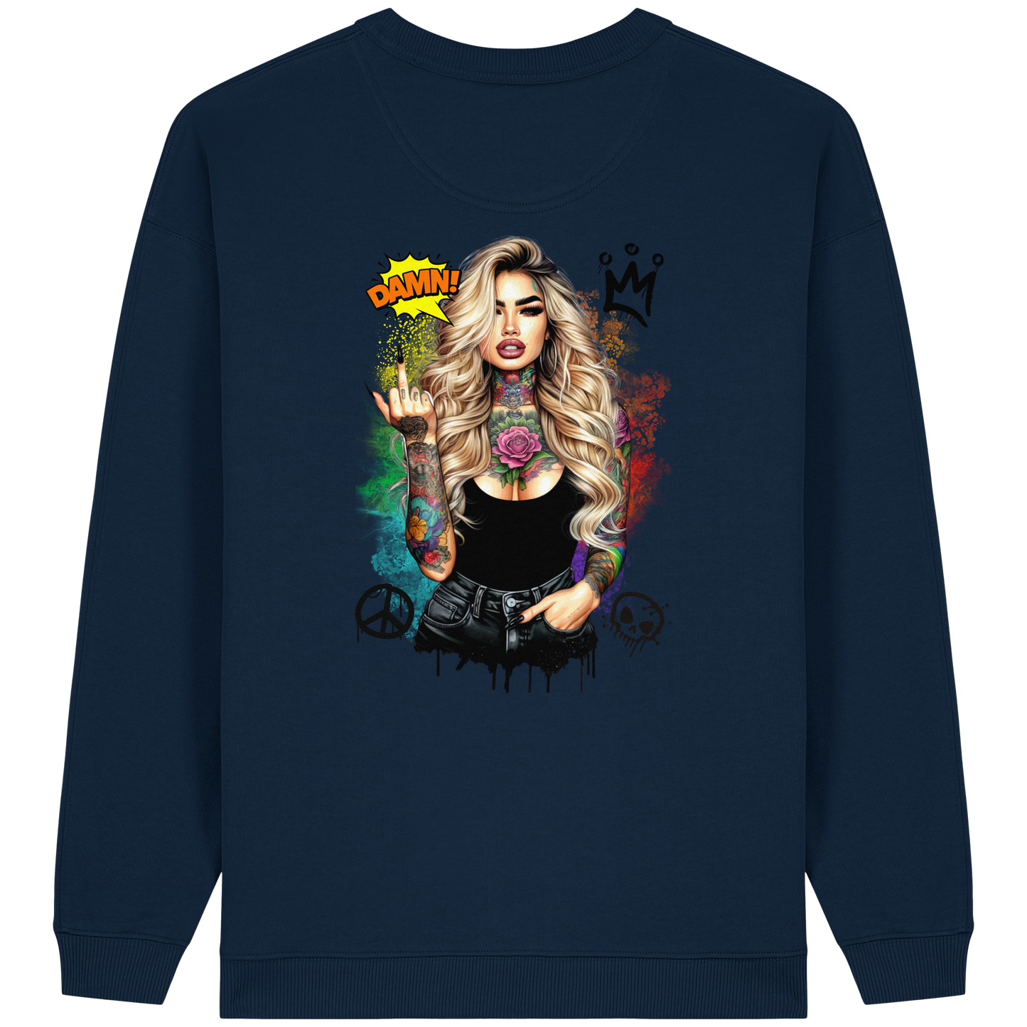 Ink Queen - Womens Organic Oversized Sweatshirt