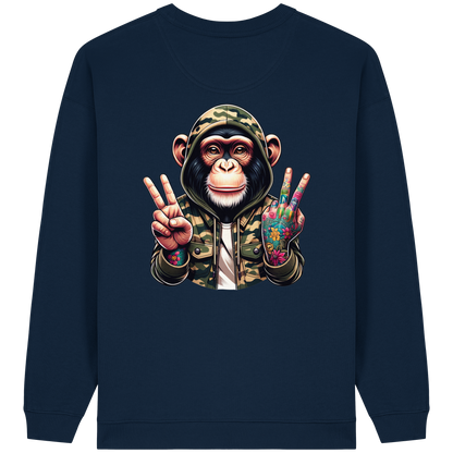 Jungle Ink Monkey - Womens Organic Oversized Sweatshirt