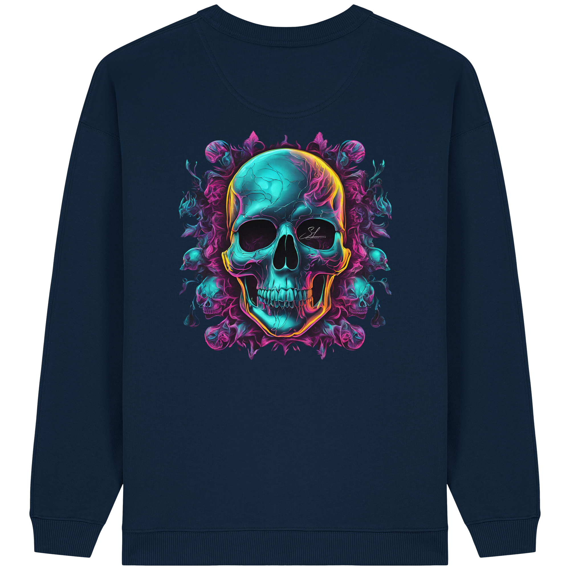 Sweat-shirt oversize bio pour femme Motif crâne galactique