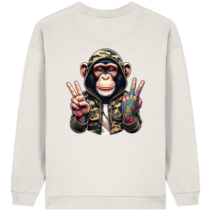 Jungle Ink Monkey - Womens Organic Oversized Sweatshirt