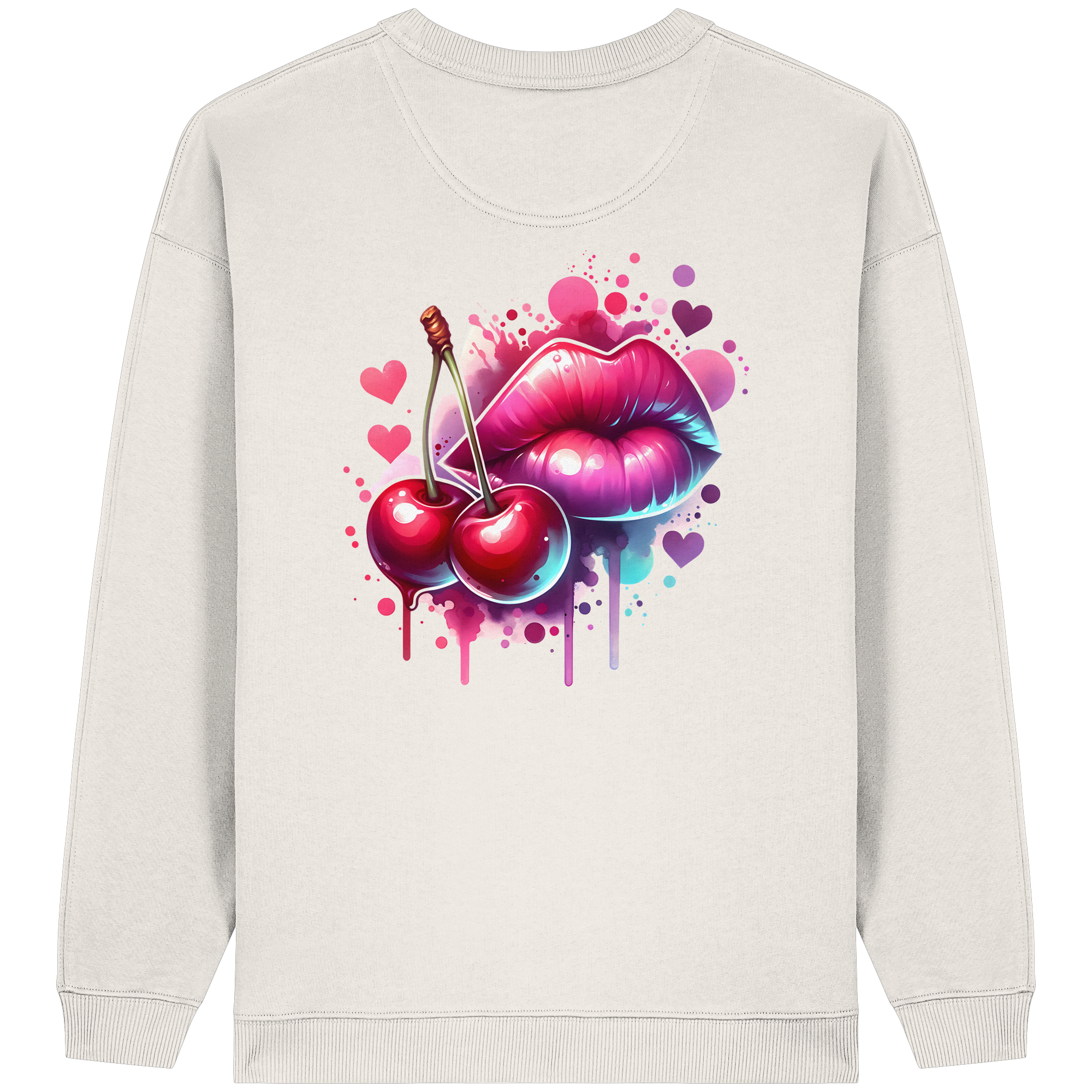Cherry Kisses - Womens Organic Oversized Sweatshirt