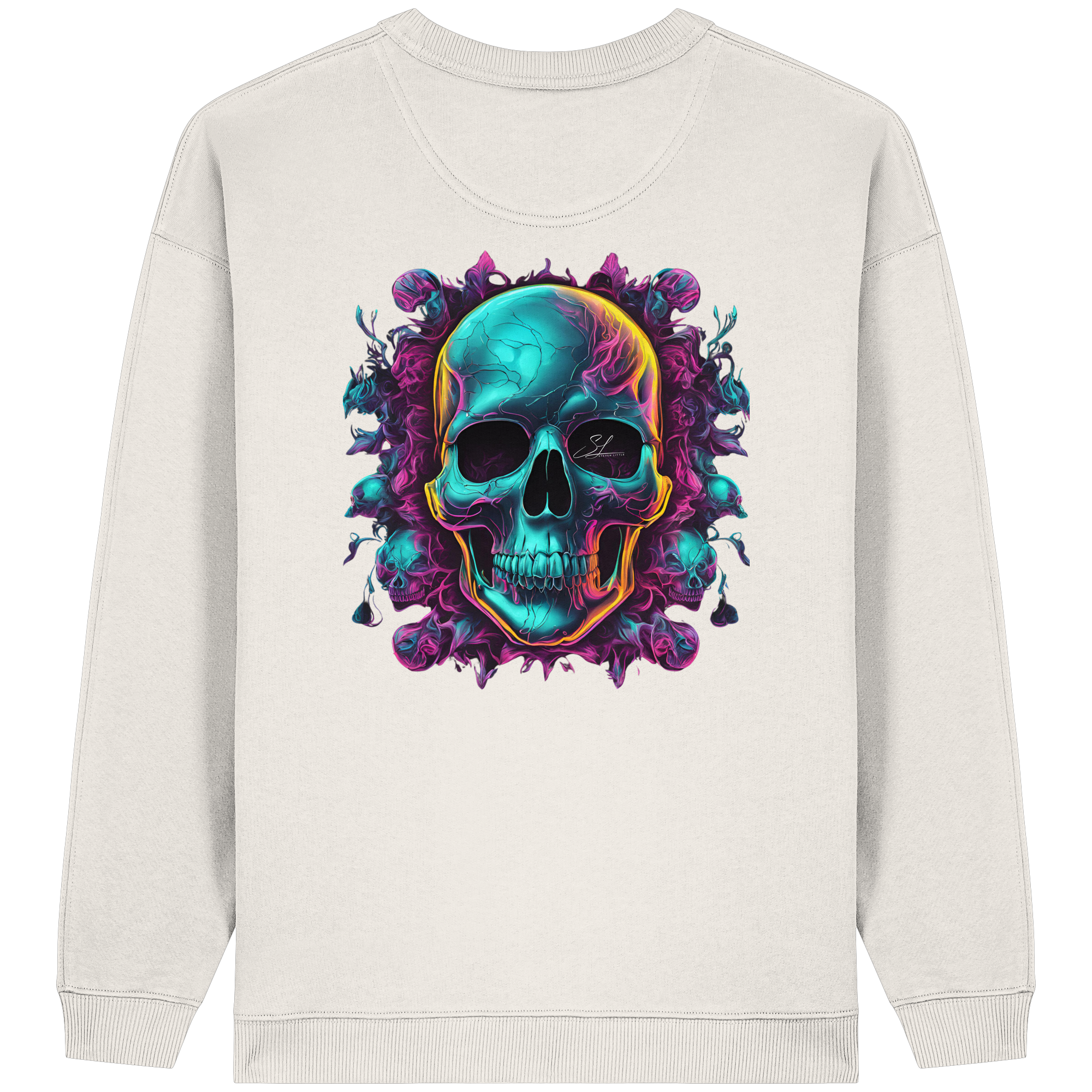 Sweat-shirt oversize bio pour femme Motif crâne galactique