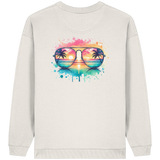 Tropical Sunset Glasses - Womens Organic Oversized Sweatshirt